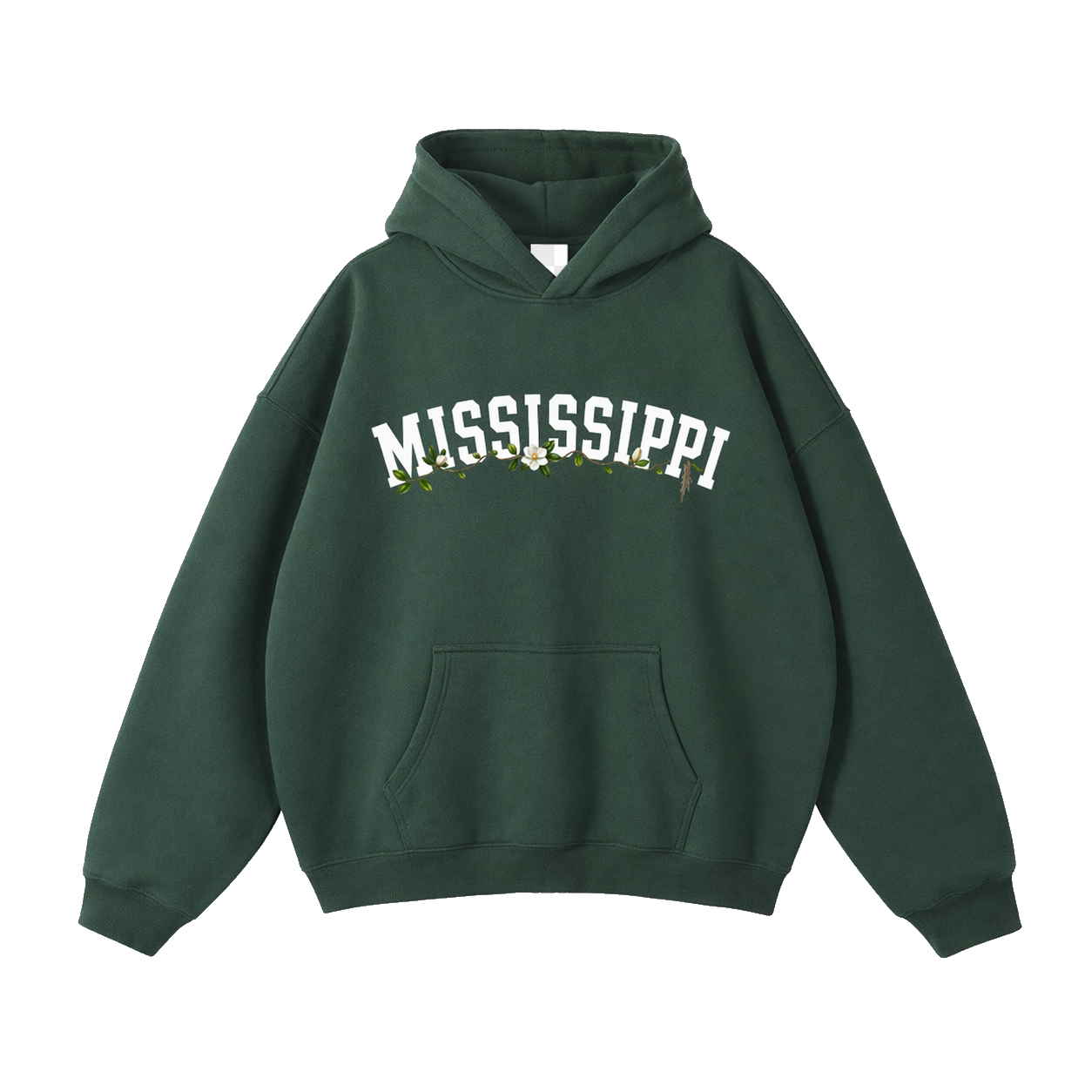 Collection 10 Mississippi Oversize Fleeced Hoodie - Eden Green front