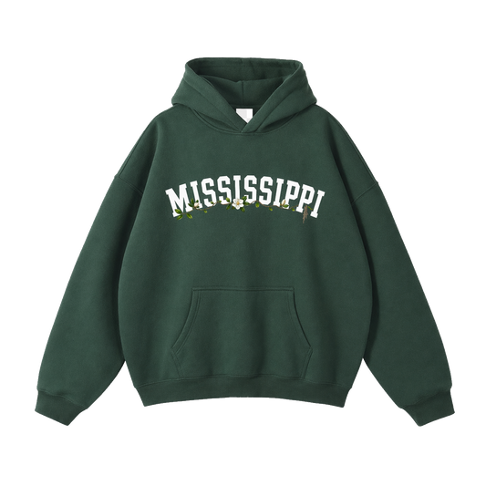 Collection 10 Mississippi Oversize Fleeced Hoodie - Eden Green front