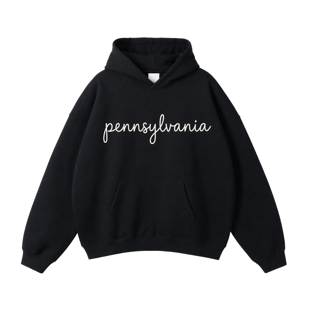Collection 3 Pennsylvania Oversize Fleeced Hoodie - Black front