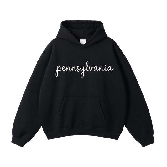 Collection 3 Pennsylvania Oversize Fleeced Hoodie - Black front
