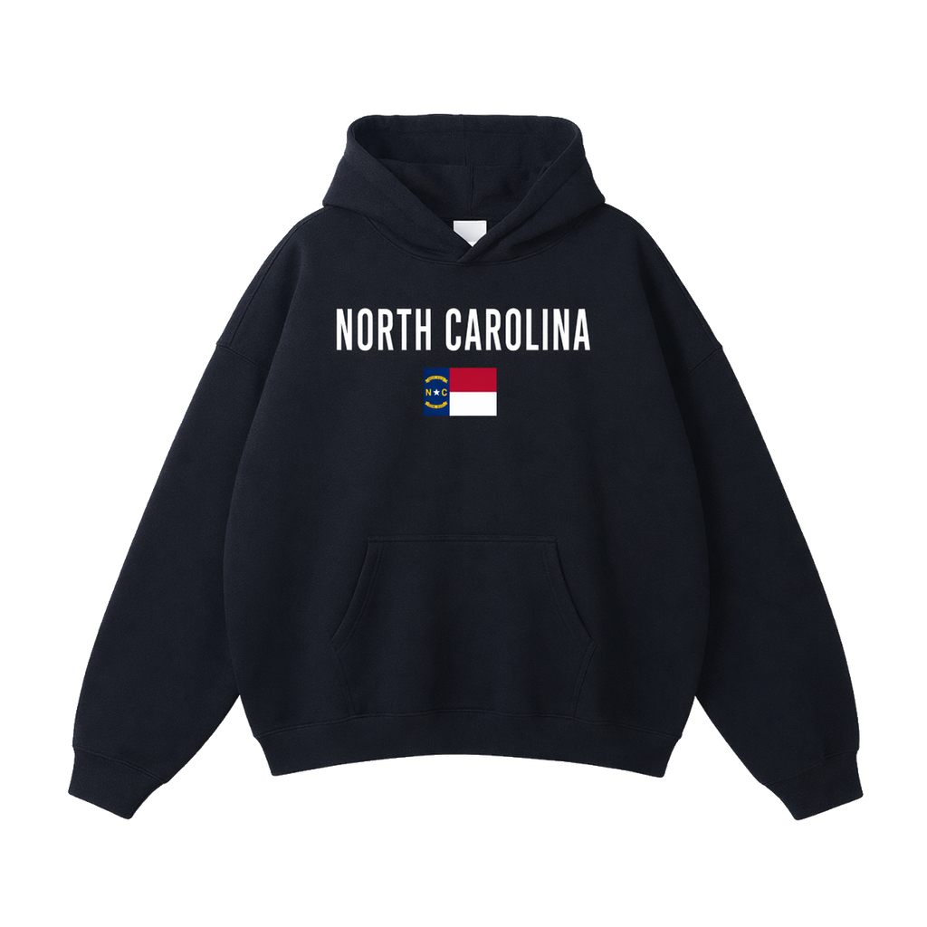 Collection 7 North Carolina Oversize Fleeced Hoodie - Black front
