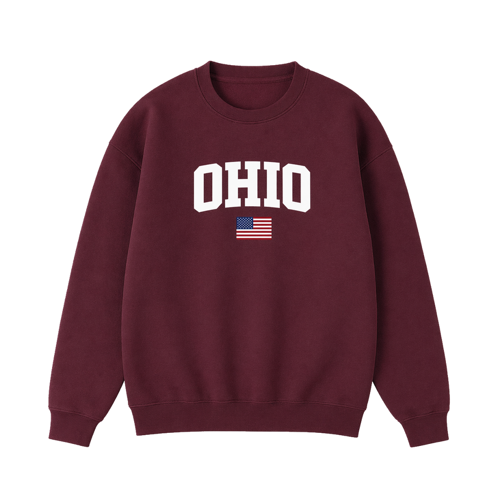 Collection 2 Ohio Essential Heavyweight Crewneck Sweatshirt - Dull Red front