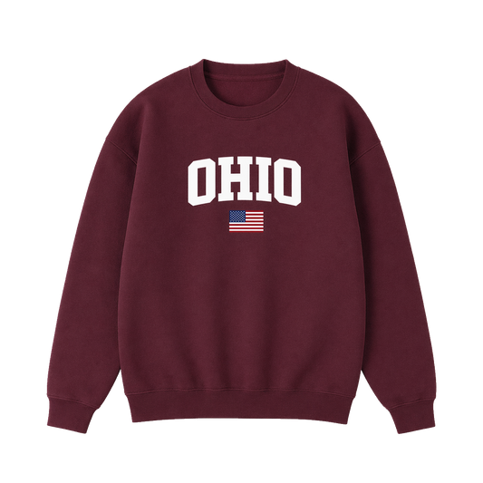 Collection 2 Ohio Essential Heavyweight Crewneck Sweatshirt - Dull Red front
