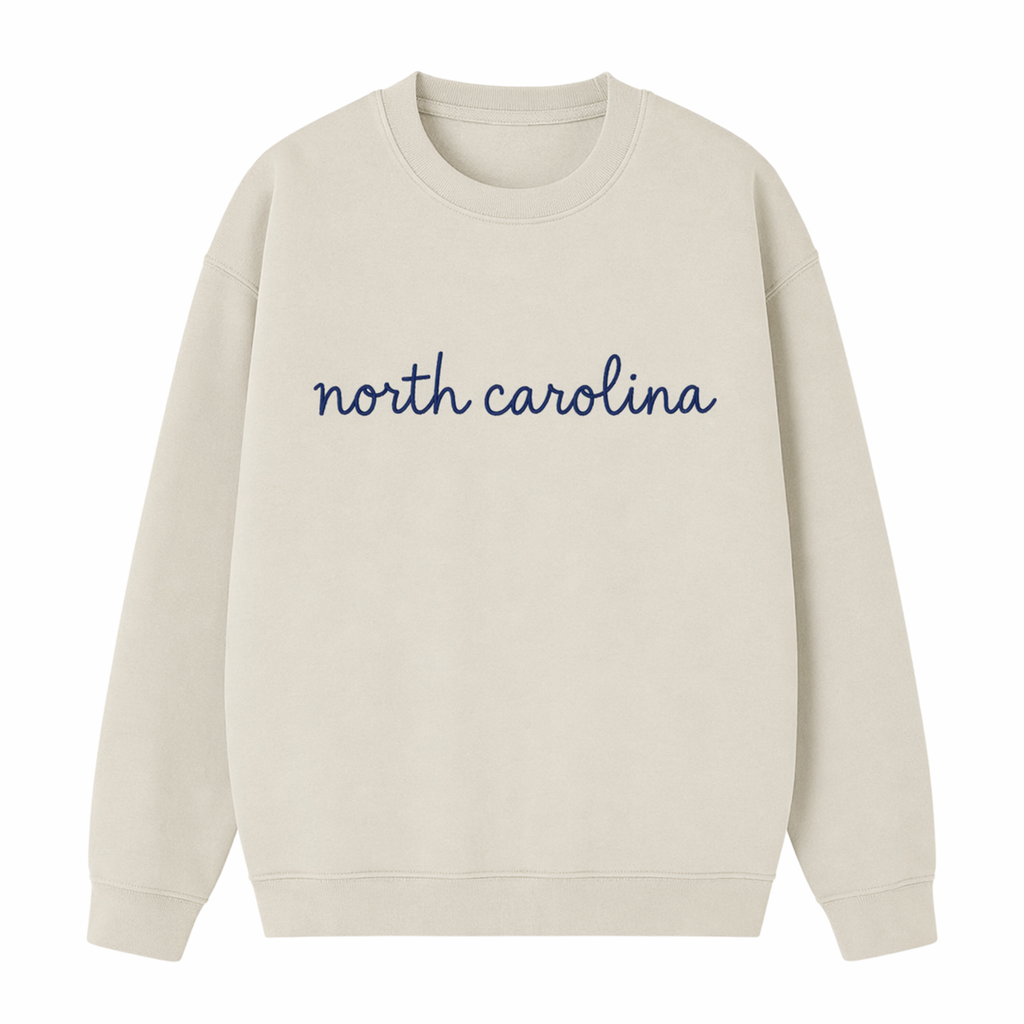 Collection 3 North Carolina Essential Heavyweight Crewneck Sweatshirt - Cream front