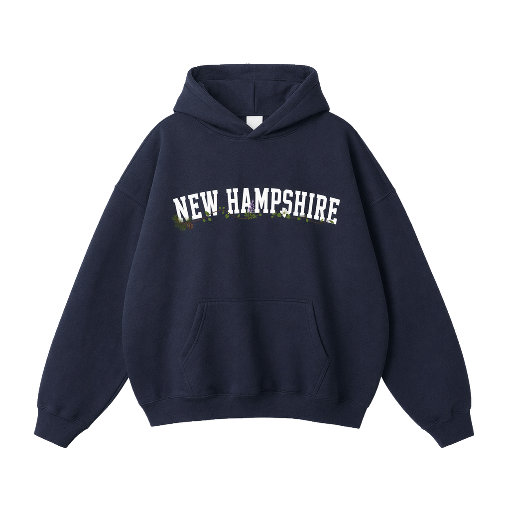 Collection 10 New Hampshire Oversize Fleeced Hoodie - Navy Blue front