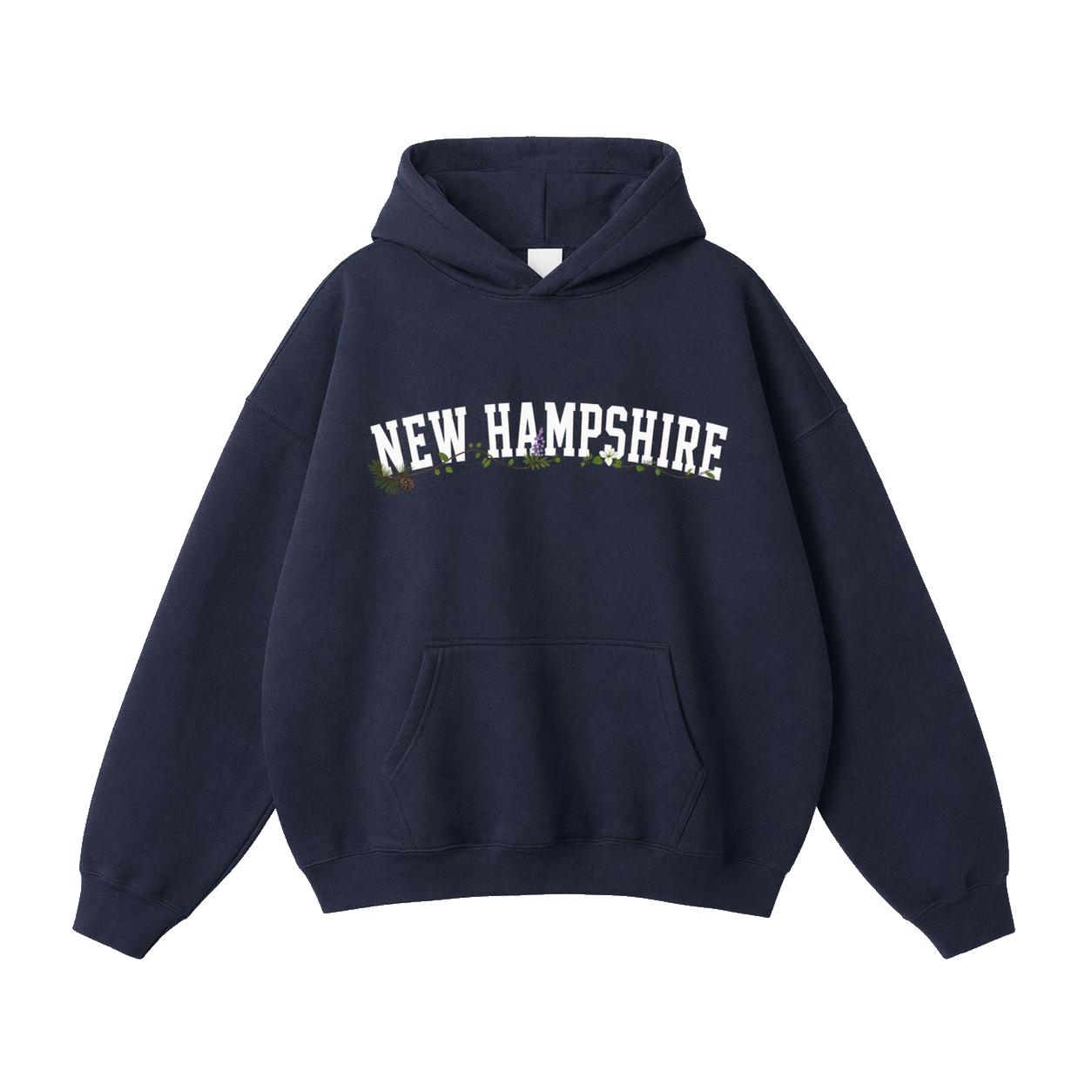 Collection 10 New Hampshire Oversize Fleeced Hoodie - Navy Blue front