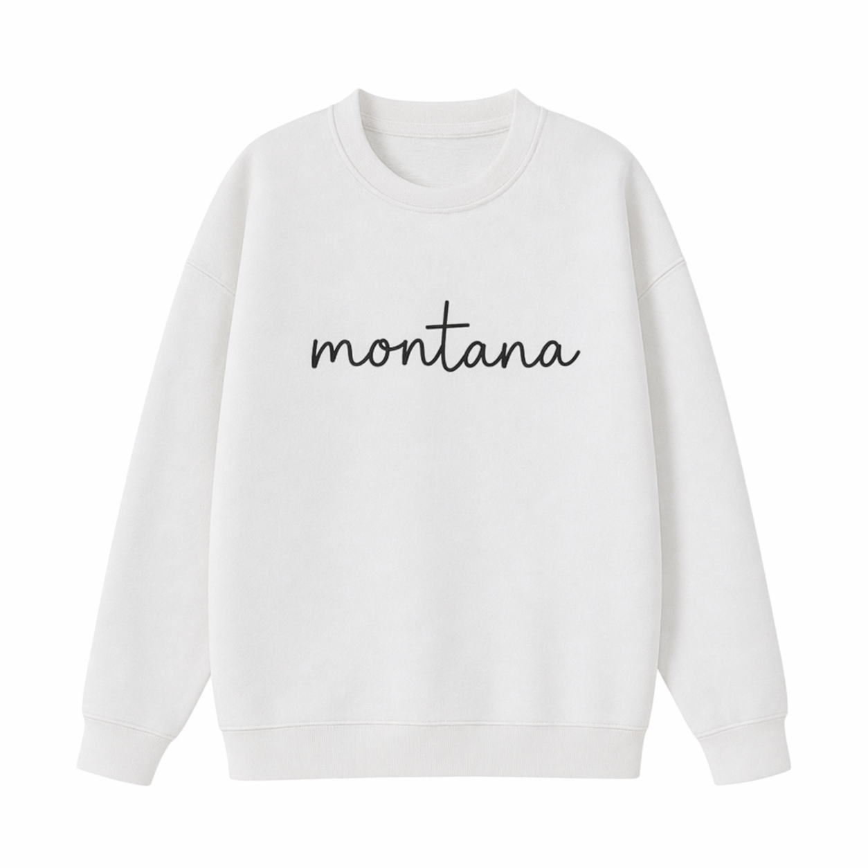 Collection 3 Montana Essential Heavyweight Crewneck Sweatshirt - White front