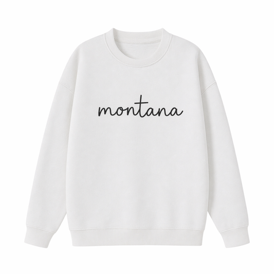 Collection 3 Montana Essential Heavyweight Crewneck Sweatshirt - White front