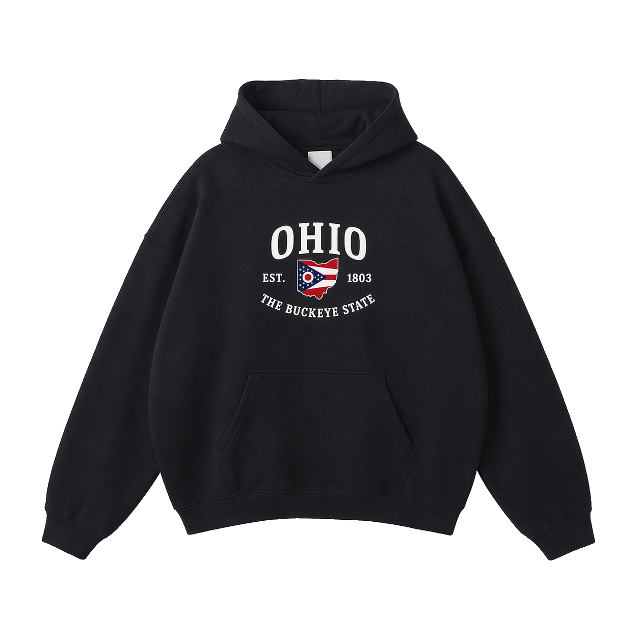 Collection 8 Ohio Oversize Fleeced Hoodie - Black front