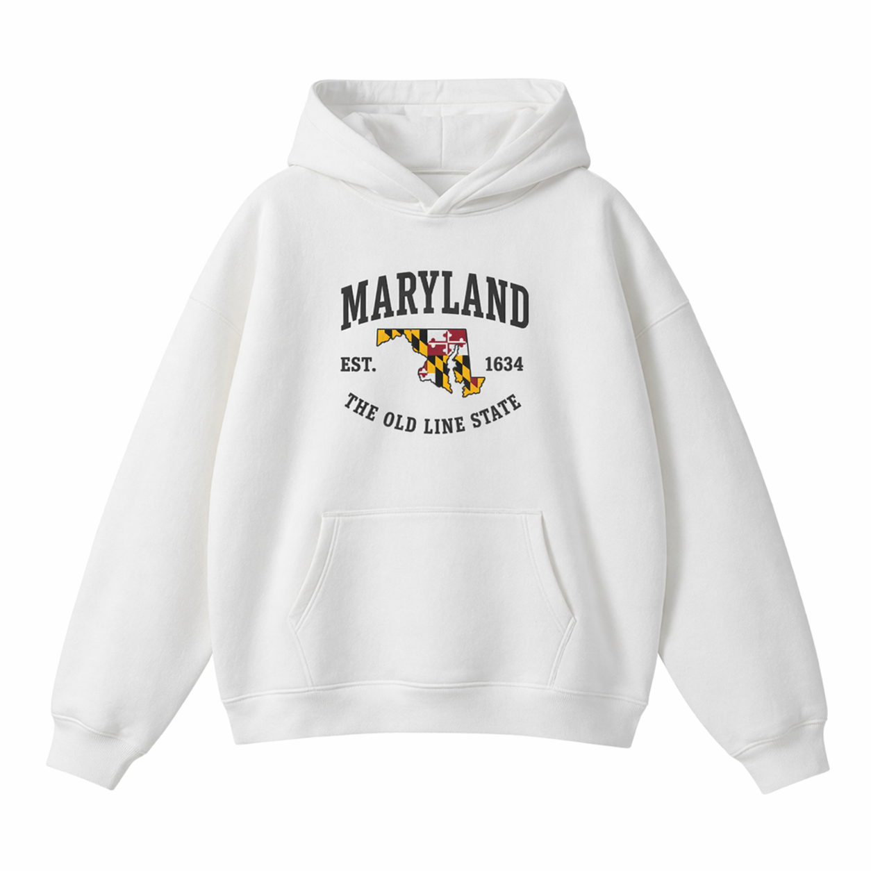 Collection 8 Maryland Oversize Fleeced Hoodie - White front