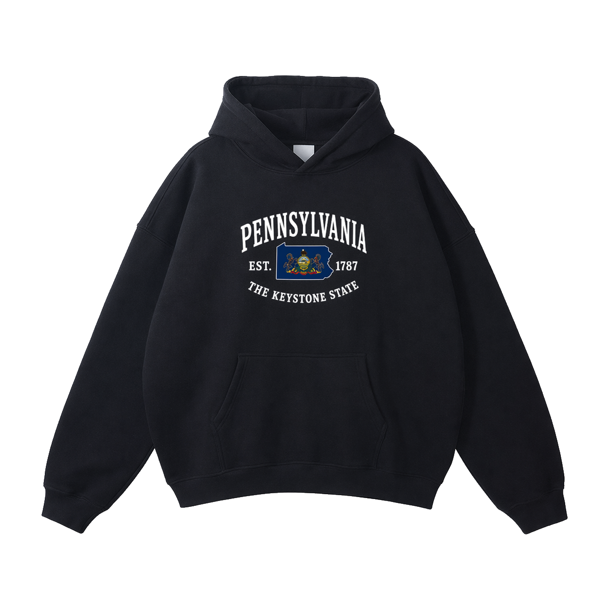Collection 8 Pennsylvania Oversize Fleeced Hoodie - Black front