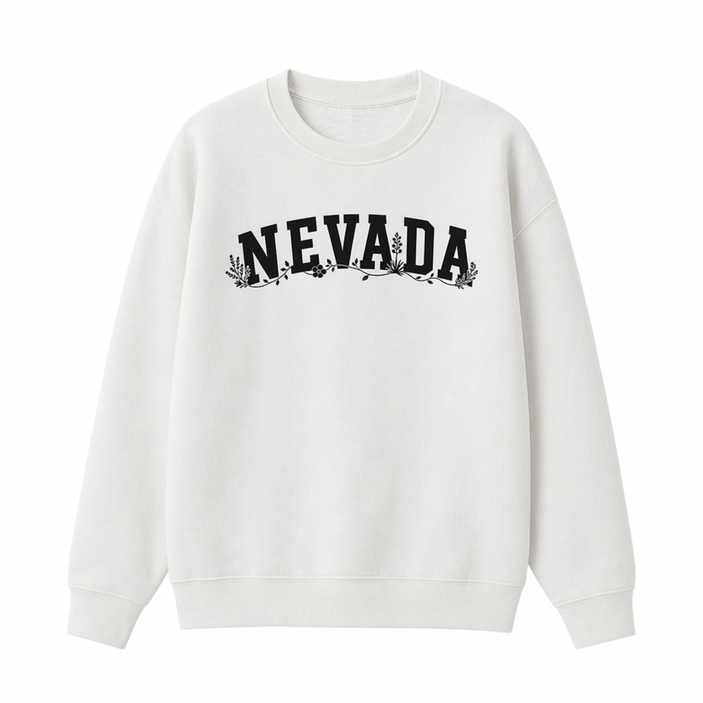 Collection 10 Nevada Essential Heavyweight Crewneck Sweatshirt - White front