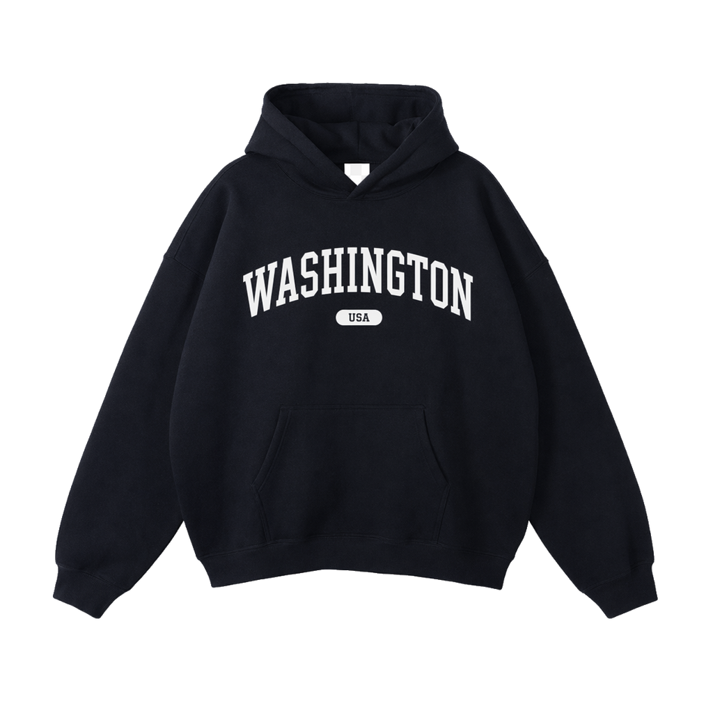 Collection 4 Washington Oversize Fleeced Hoodie - Black front