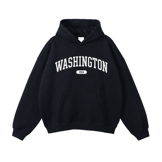 Collection 4 Washington Oversize Fleeced Hoodie - Black front