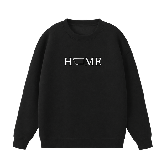 Collection 5 Montana Essential Heavyweight Crewneck Sweatshirt - Black front