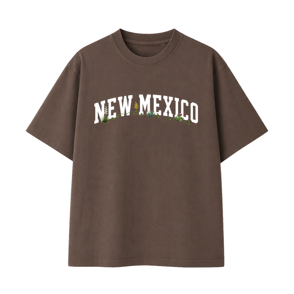 Collection 10 New Mexico Essential Cotton T-Shirt - Coffee front