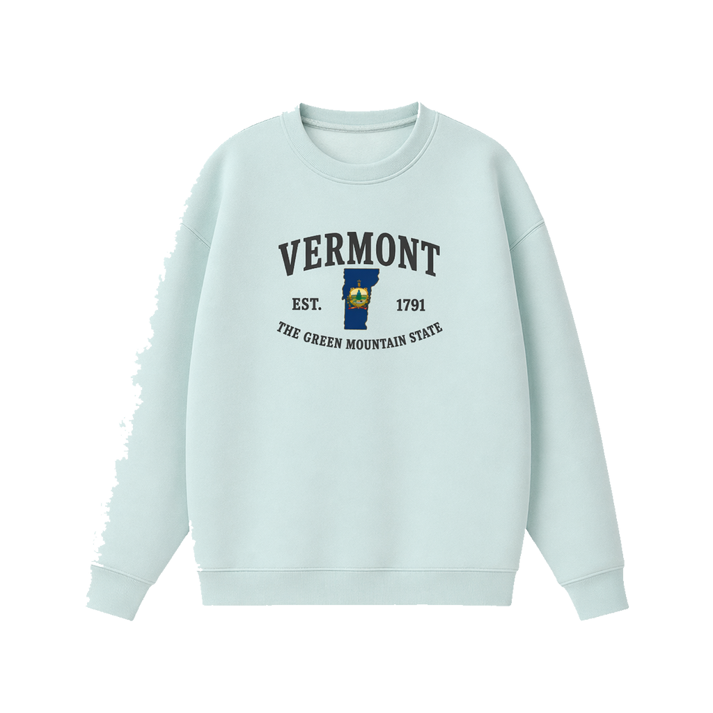 Collection 8 Vermont Essential Heavyweight Crewneck Sweatshirt - Water Blue front