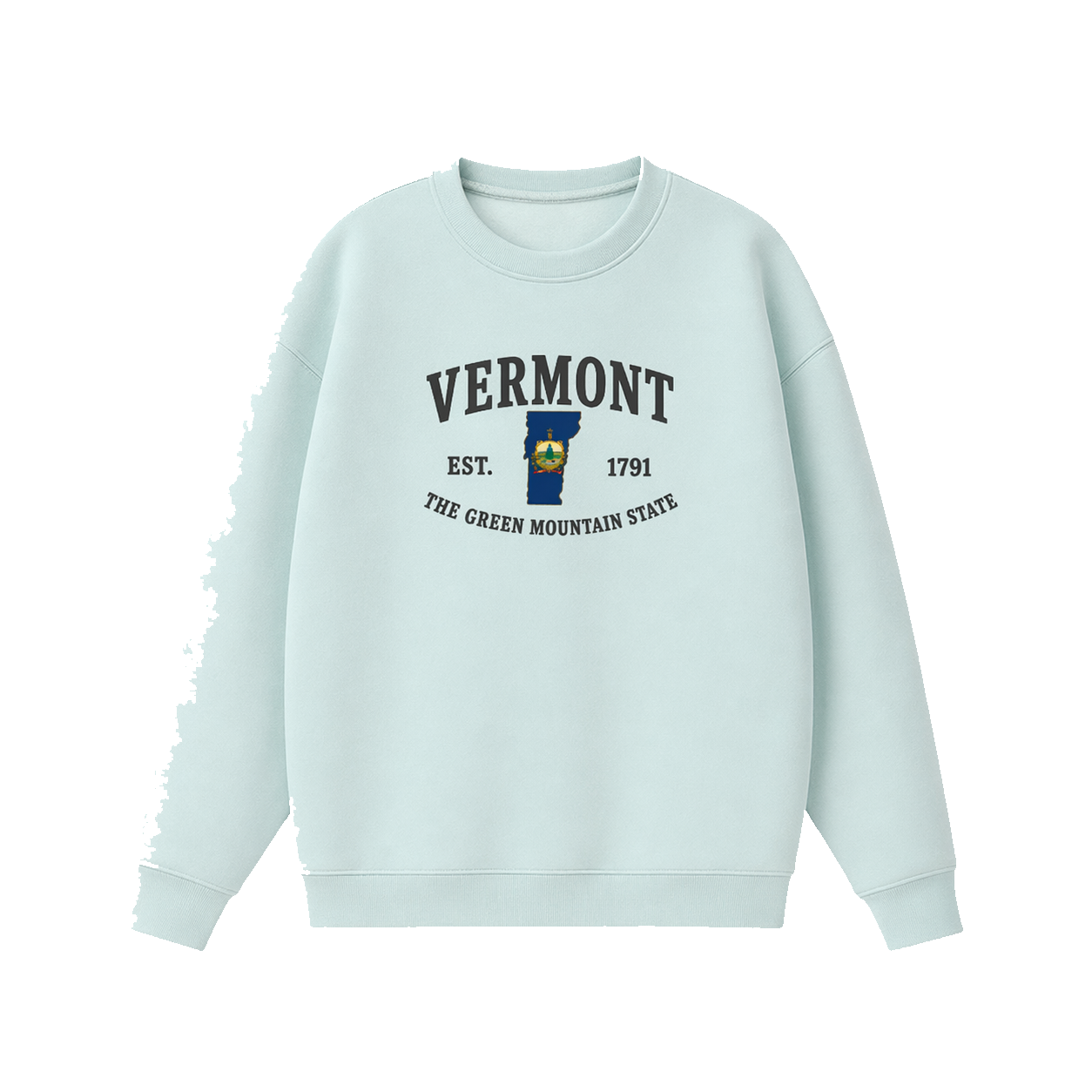 Collection 8 Vermont Essential Heavyweight Crewneck Sweatshirt - Water Blue front