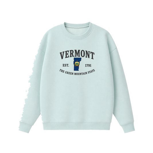 Collection 8 Vermont Essential Heavyweight Crewneck Sweatshirt - Water Blue front