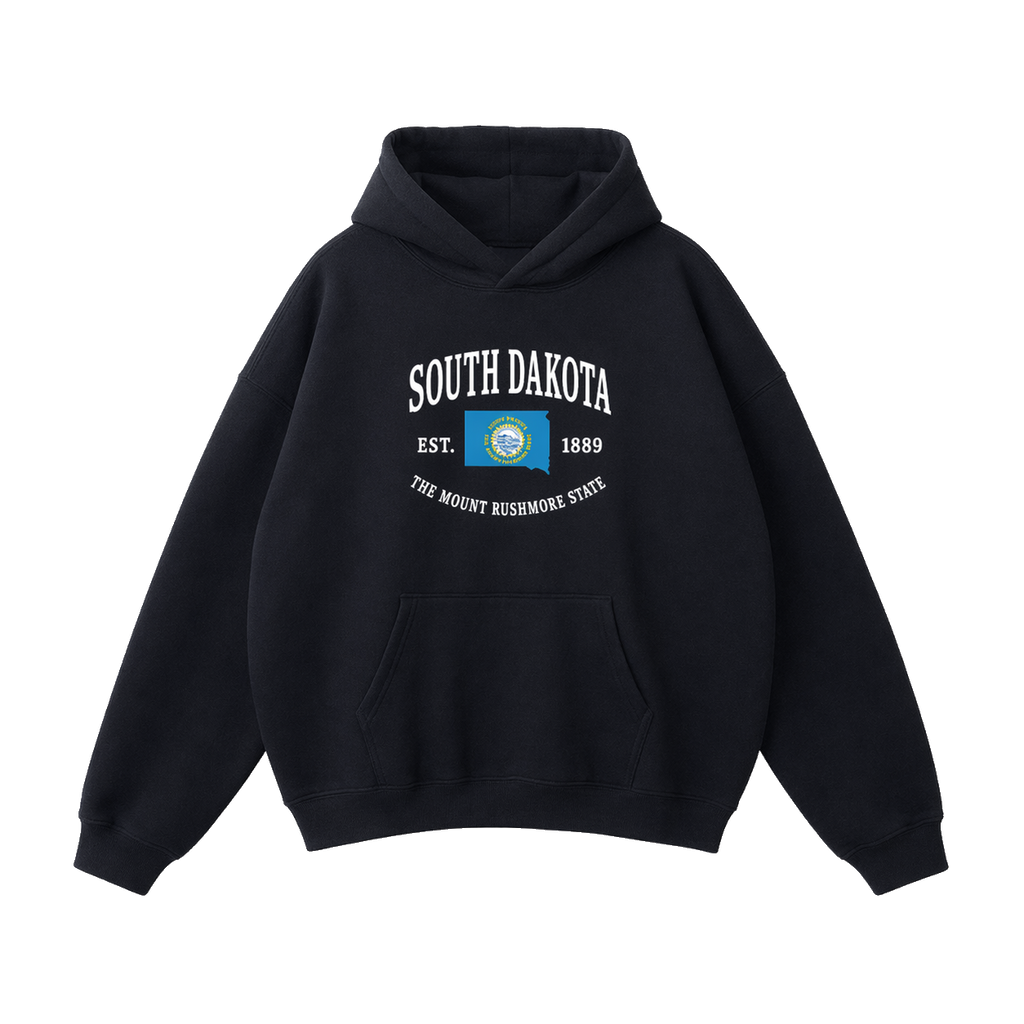 Collection 8 South Dakota Oversize Fleeced Hoodie - Black front