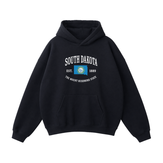 Collection 8 South Dakota Oversize Fleeced Hoodie - Black front