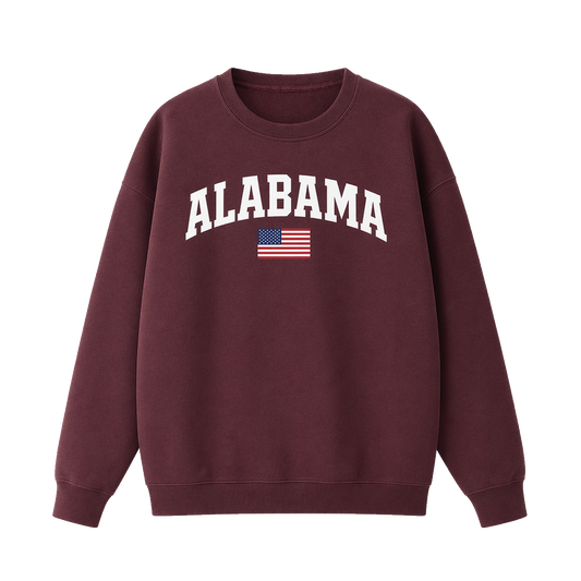 Collection 2 Alabama Essential Heavyweight Crewneck Sweatshirt - Dull Red front