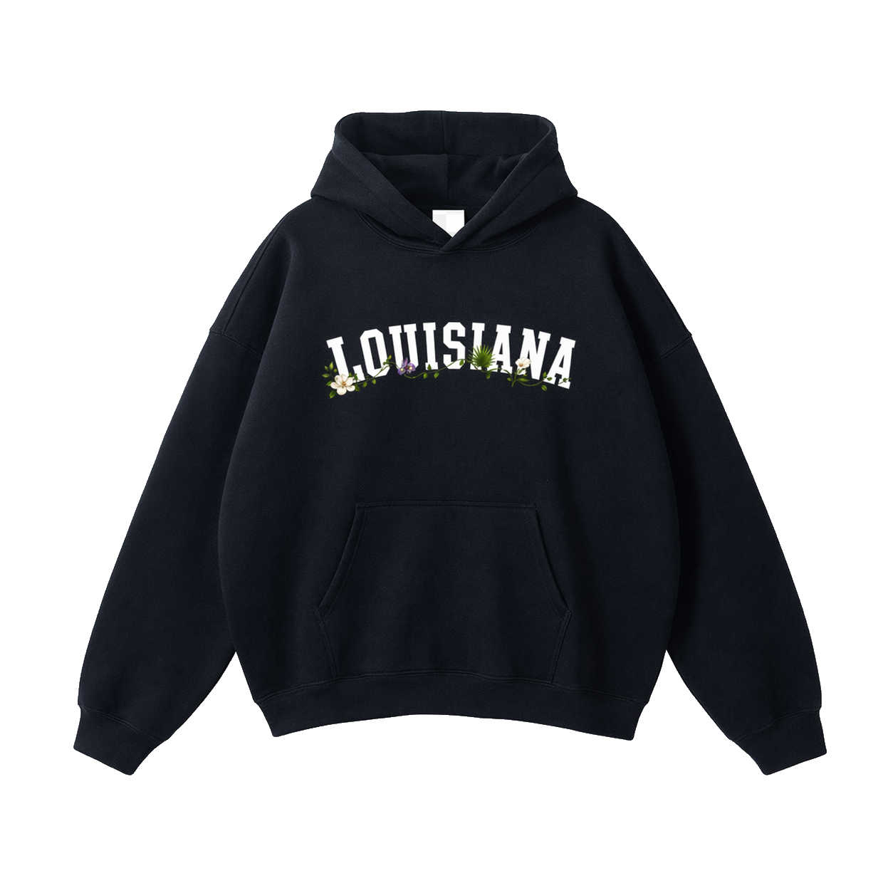 Collection 10 Louisiana Oversize Fleeced Hoodie - Black front