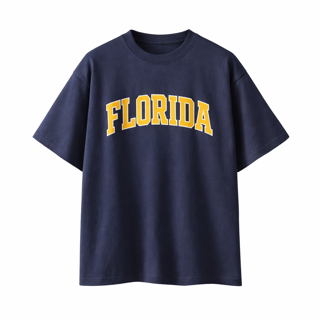 Collection 1 Florida Essential Cotton T-Shirt - Navy Blue front