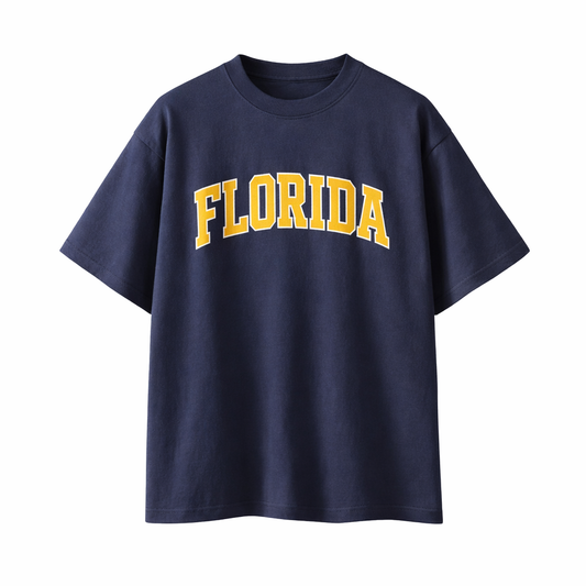 Collection 1 Florida Essential Cotton T-Shirt - Navy Blue front