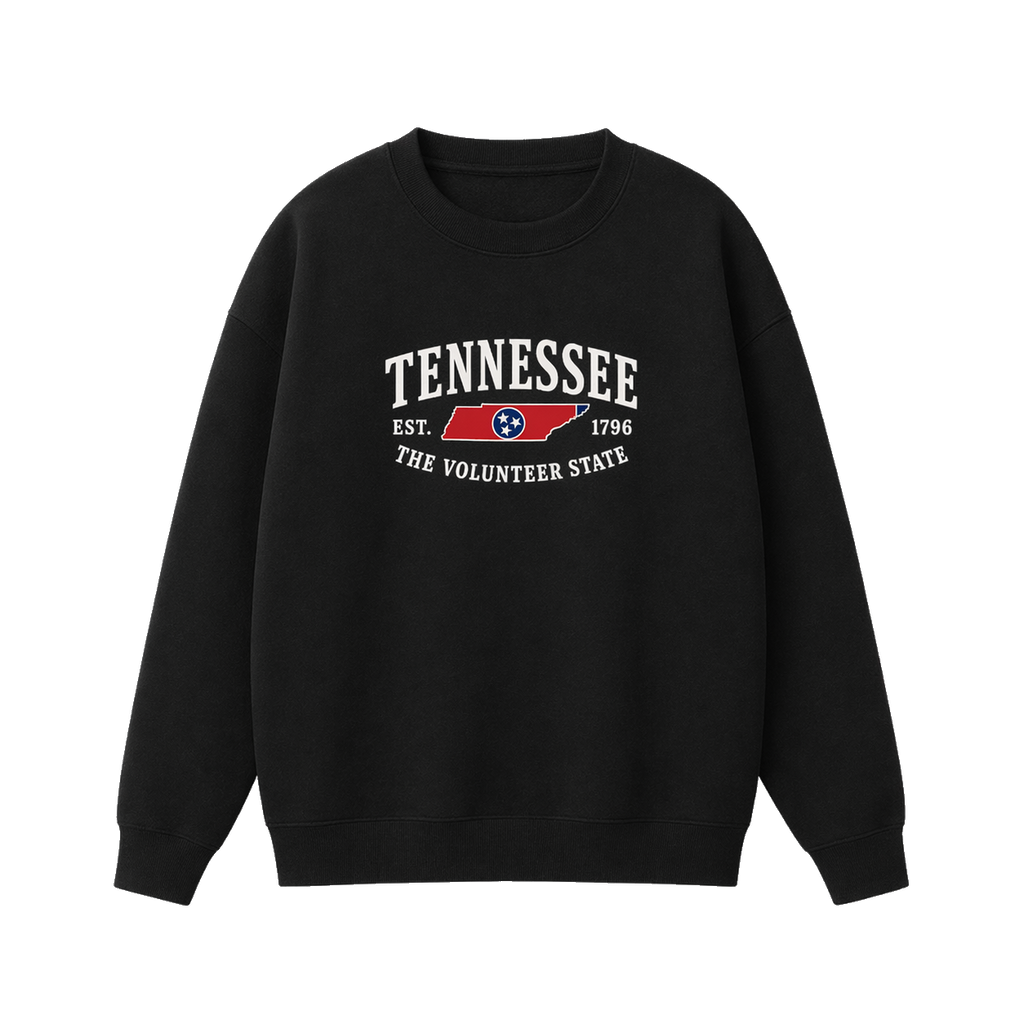 Collection 8 Tennessee Essential Heavyweight Crewneck Sweatshirt - Black front