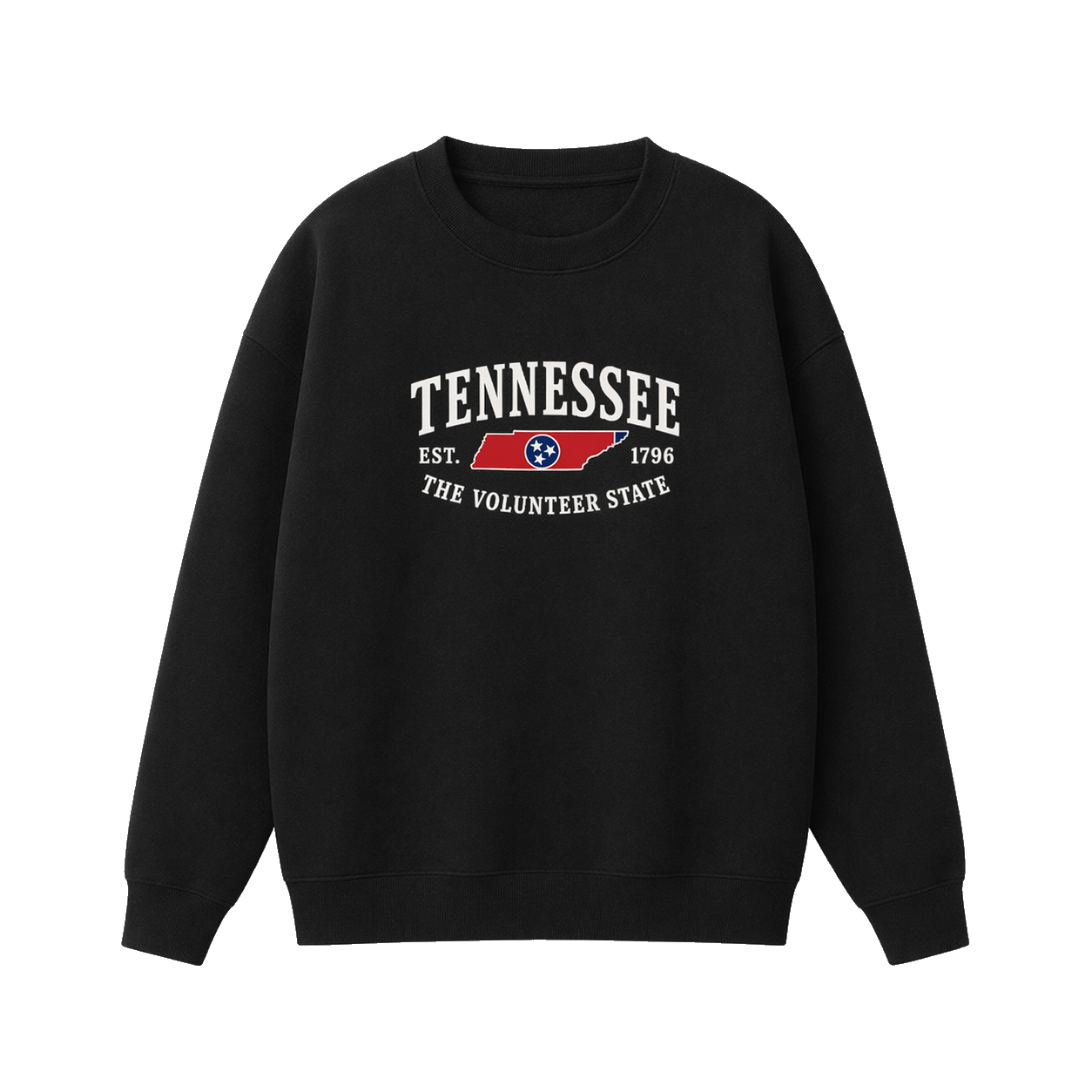 Collection 8 Tennessee Essential Heavyweight Crewneck Sweatshirt - Black front