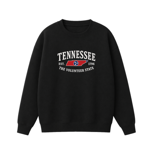 Collection 8 Tennessee Essential Heavyweight Crewneck Sweatshirt - Black front