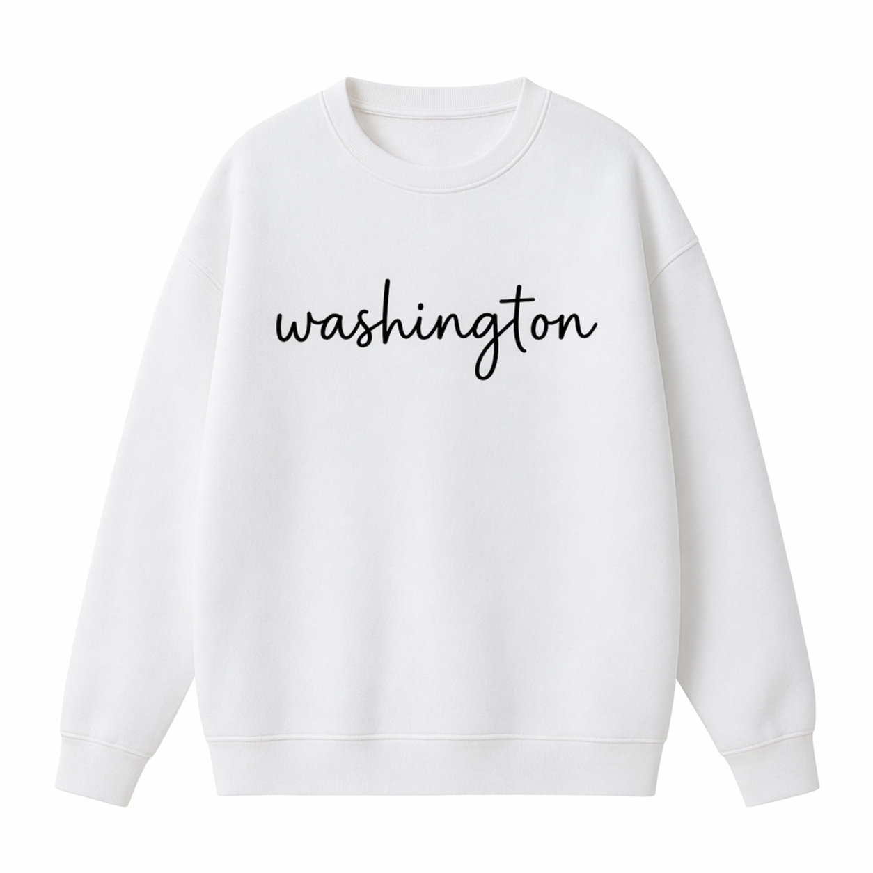 Collection 3 Washington Essential Heavyweight Crewneck Sweatshirt - White front