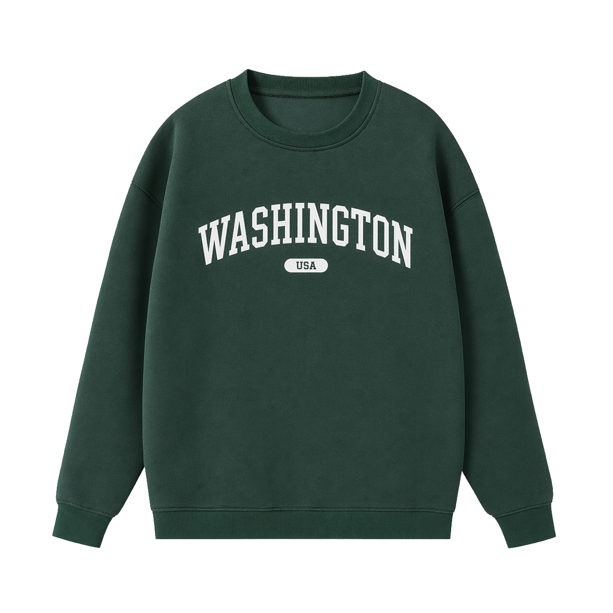 Collection 4 Washington Essential Heavyweight Crewneck Sweatshirt - Dark Green front