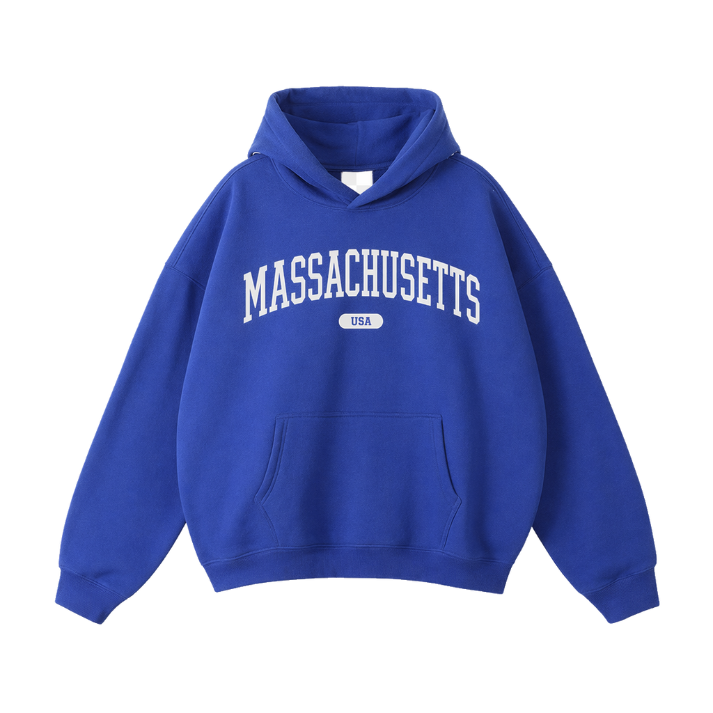 Collection 4 Massachusetts Oversize Fleeced Hoodie - Klein Blue front