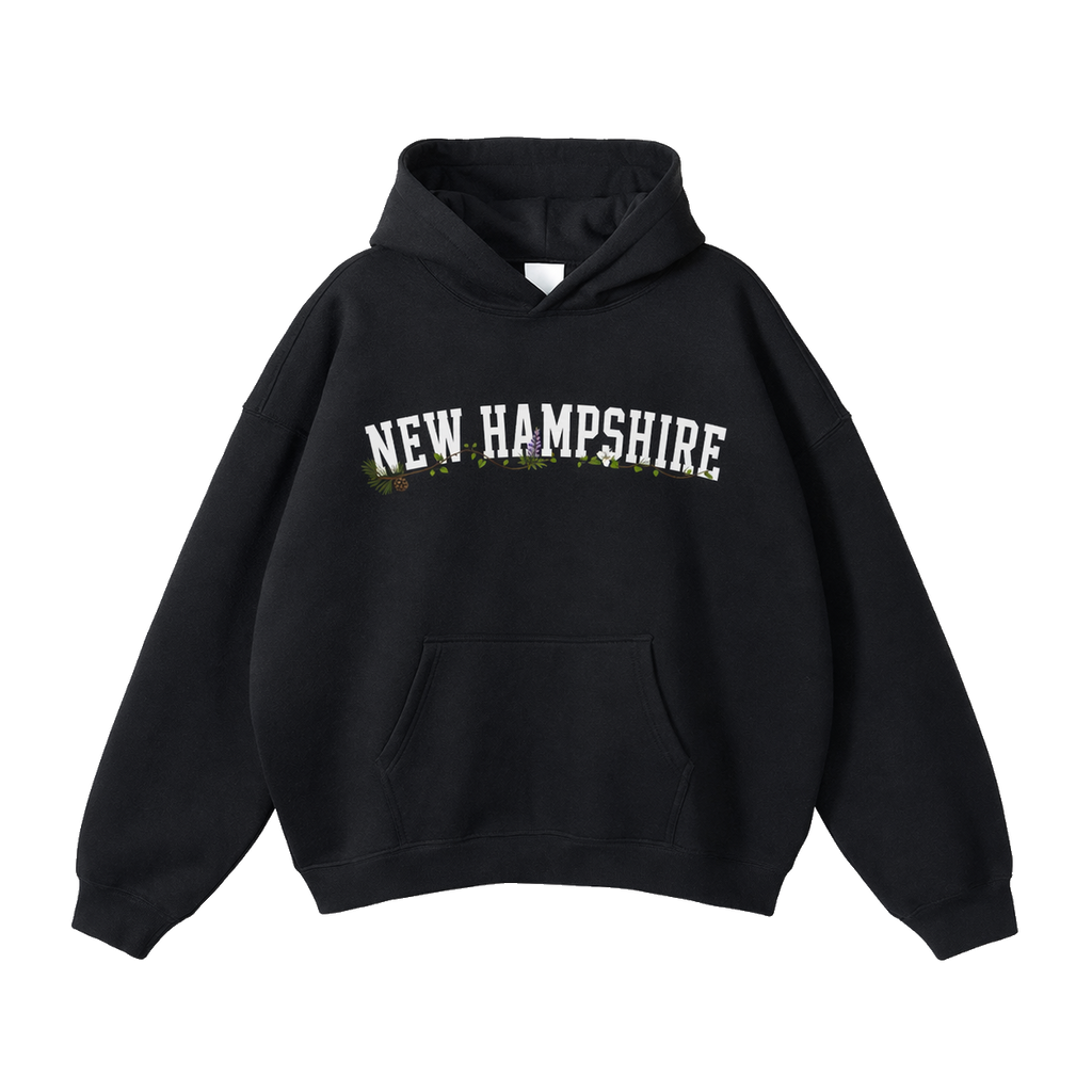 Collection 10 New Hampshire Oversize Fleeced Hoodie - Black front