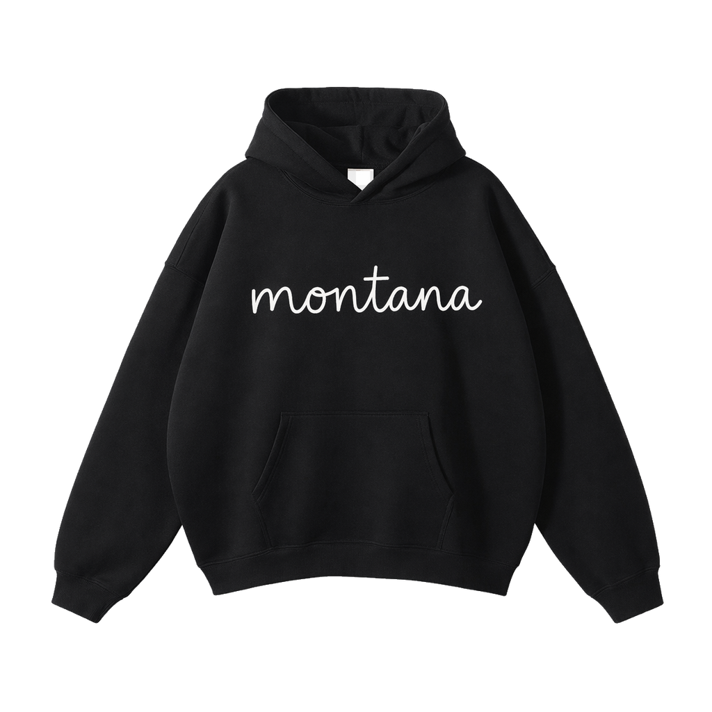 Collection 3 Montana Oversize Fleeced Hoodie - Black front