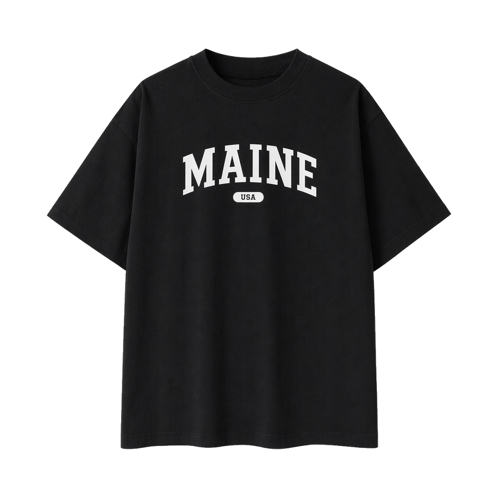 Collection 4 Maine Essential Cotton T-Shirt - Black front