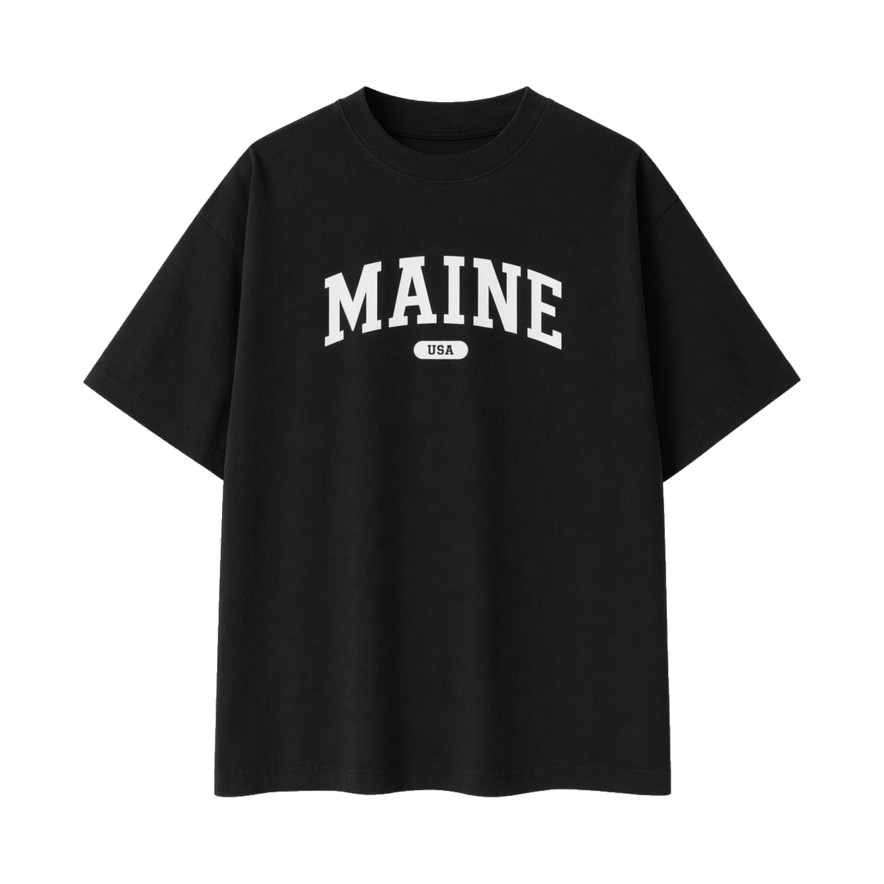 Collection 4 Maine Essential Cotton T-Shirt - Black front