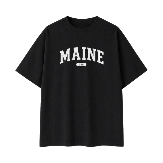 Collection 4 Maine Essential Cotton T-Shirt - Black front