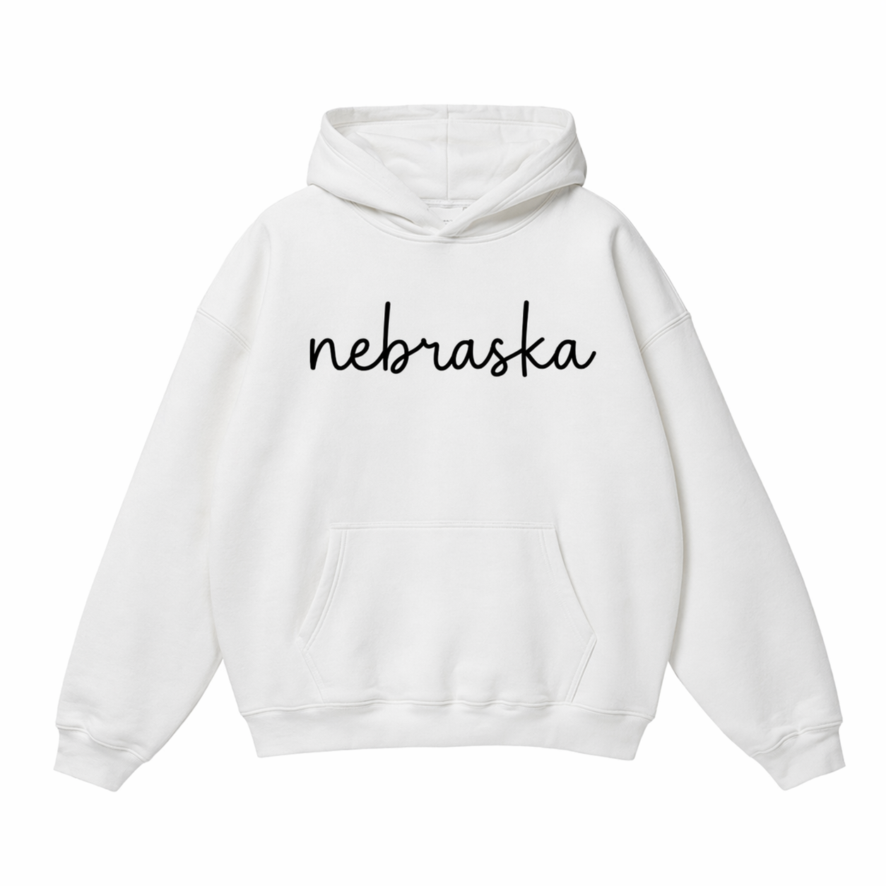 Collection 3 Nebraska Oversize Fleeced Hoodie - White front