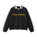 Collection 3 New Mexico Contrast Striped Lapel Collar Sweatshirt - Black front