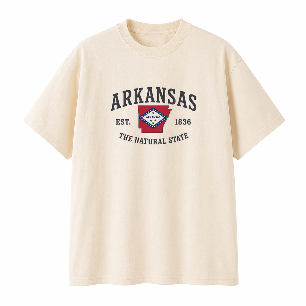 Collection 8 Arkansas Essential Cotton T-Shirt - Apricot front