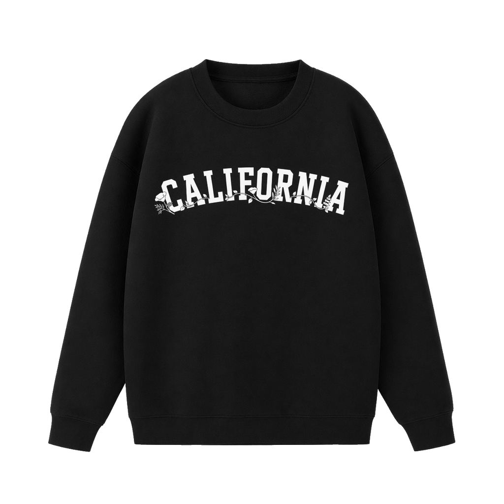 Collection 10 California Essential Heavyweight Crewneck Sweatshirt - Black front