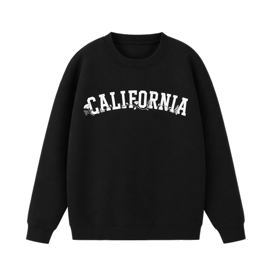 Collection 10 California Essential Heavyweight Crewneck Sweatshirt - Black front