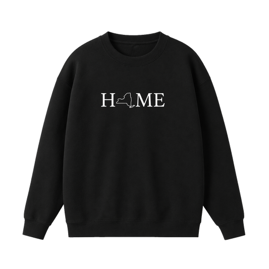 Collection 5 New York Essential Heavyweight Crewneck Sweatshirt - Black front