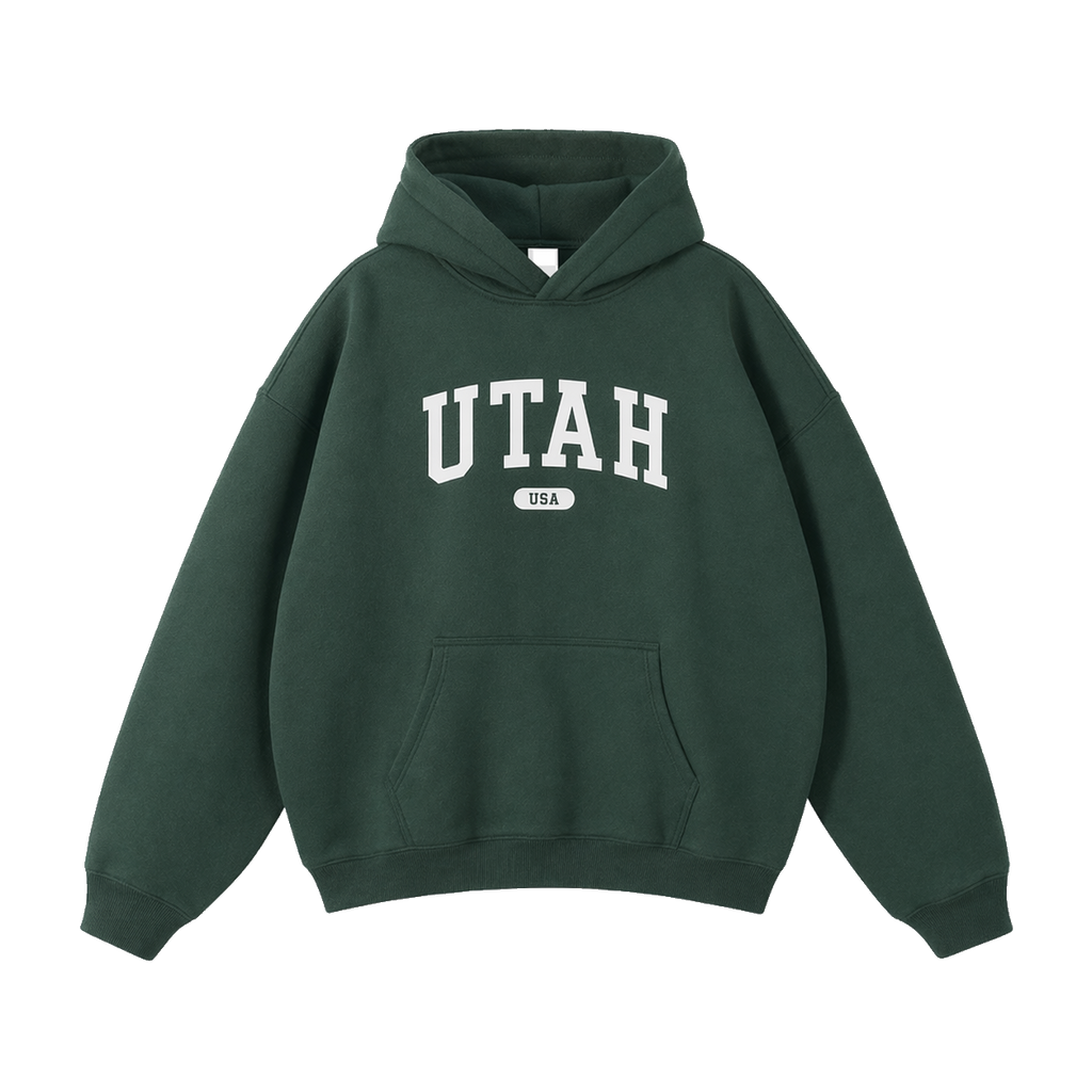 Collection 4 Utah Oversize Fleeced Hoodie - Eden Green front