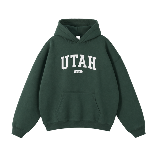 Collection 4 Utah Oversize Fleeced Hoodie - Eden Green front