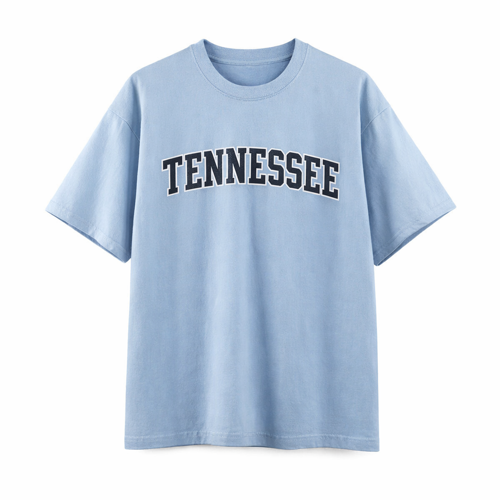 Collection 1 Tennessee Essential Cotton T-Shirt - Light Blue front