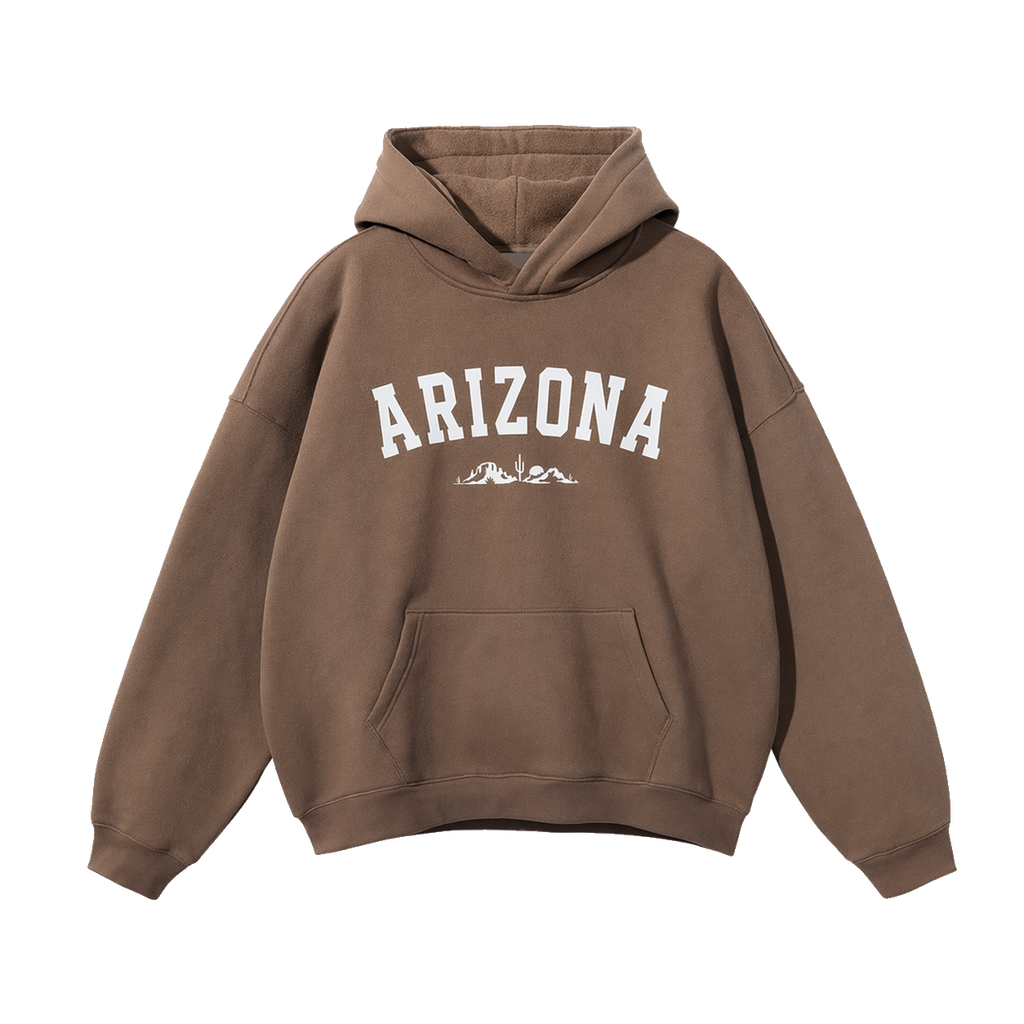 Collection 9 Arizona Oversize Fleeced Hoodie - Brown front